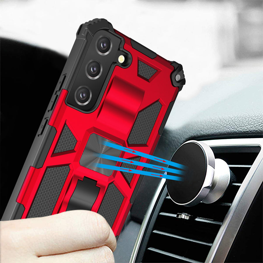MyBat Sturdy Hybrid Protector Cover (with Stand) for Samsung Galaxy S22 Plus - Red / Black - MSS22PCSFSSS003-9.jpg
