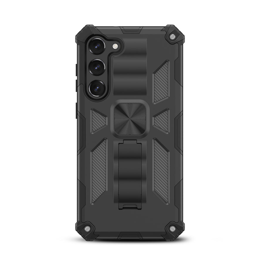 MyBat Sturdy Hybrid Protector Cover (with Stand) for Samsung Galaxy S23 Plus - Black / Black - MSS23PCSFSSS001-3.jpg
