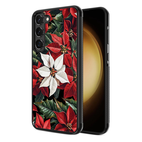 MyBat Design Lab Series Case for Samsung Galaxy S24 - Christmas Poinsettias - MSS24CSLESM301-2.jpg