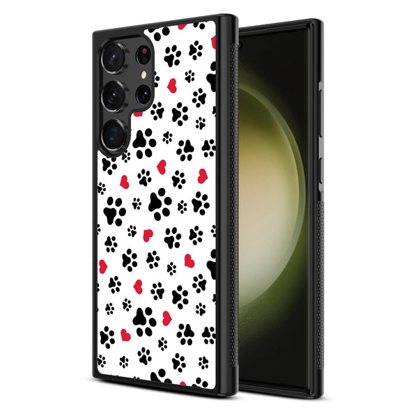 MyBat Design Lab Series Case for Samsung Galaxy S24 Ultra - Paw Prints and Hearts - MSS24UCSLESM001-2.jpg