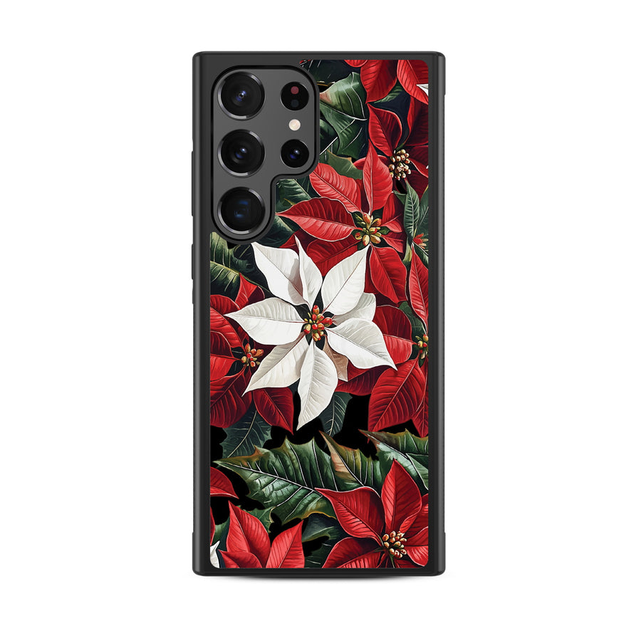 MyBat Design Lab Series Case for Samsung Galaxy S24 Ultra - Christmas Poinsettias - MSS24UCSLESM301-3.jpg