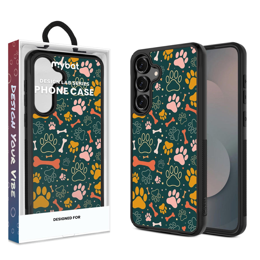 MyBat Design Lab Series Case for Samsung Galaxy S25 Fan Edition - Paw Prints & Bones