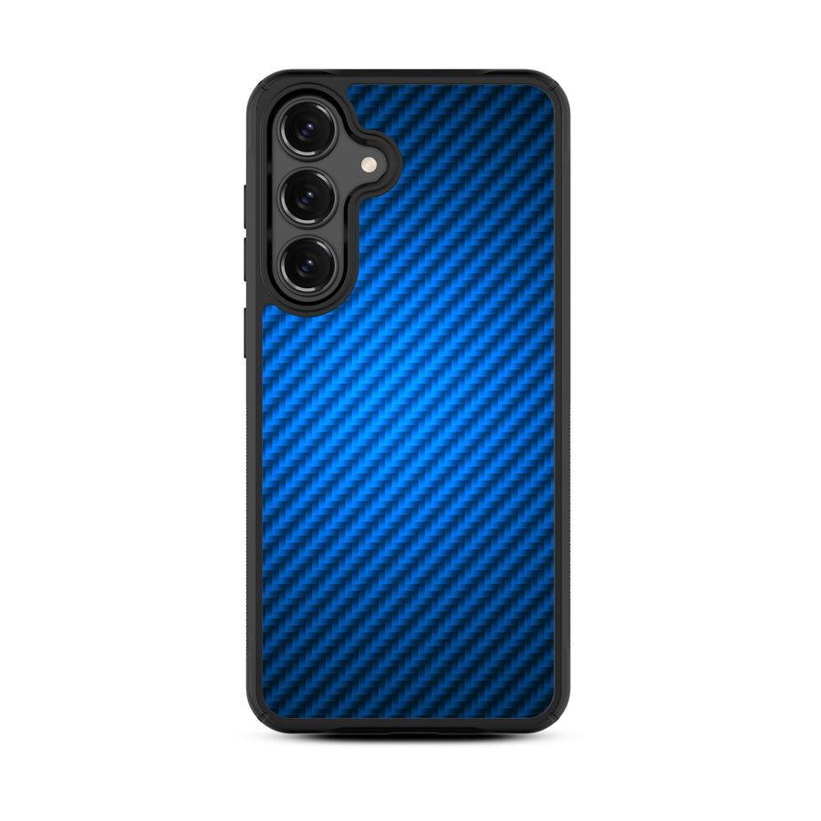 MyBat Design Lab Series Case for Samsung Galaxy S25 Fan Edition - Blue Carbon Fiber