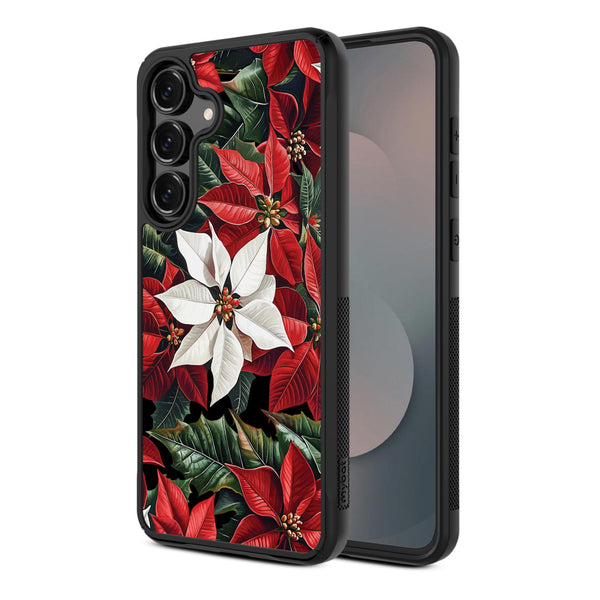 MyBat Design Lab Series Case for Samsung Galaxy S25 Fan Edition - Christmas Poinsettias - MSS25FECSLESMP301-2.jpg