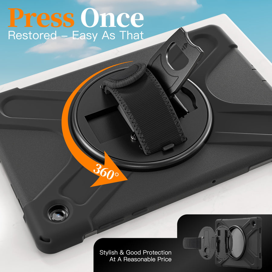 MyBat Rotatable Stand Protector Case (with Wristband) for Samsung Galaxy Tab A11+ 5G - Black / Black - MSTA11PCSRSSS001-5.jpg