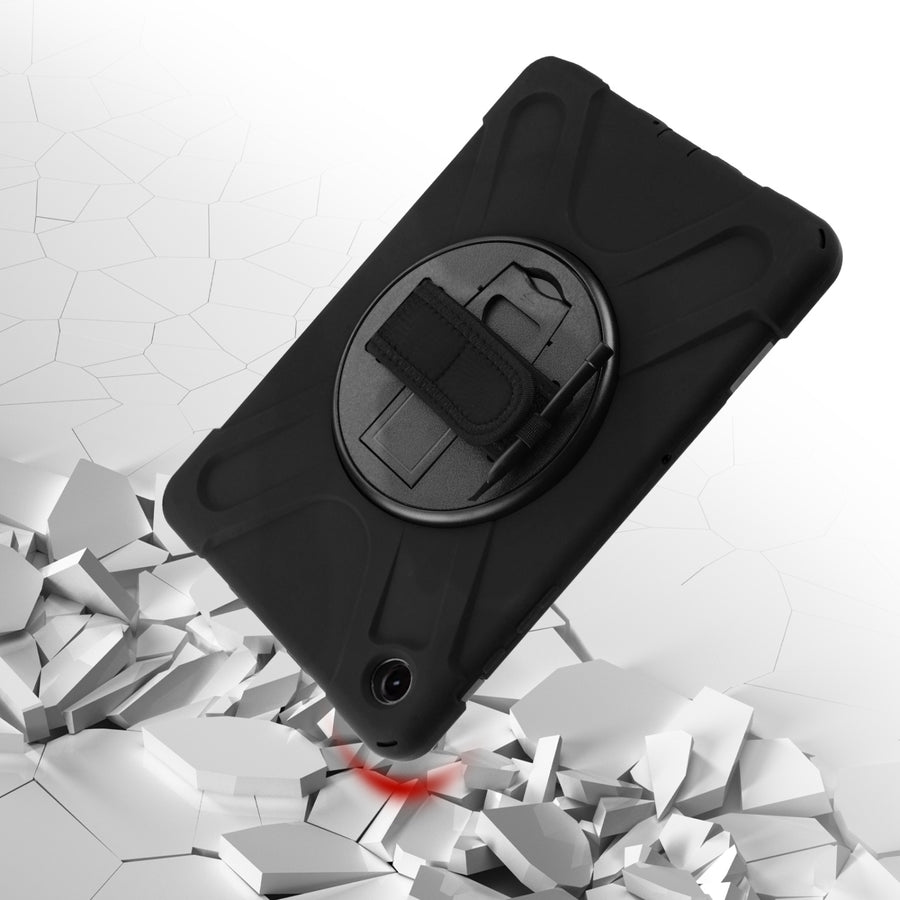 MyBat Rotatable Stand Protector Case (with Wristband) for Samsung Galaxy Tab A9+ 5G - Black / Black - MSTA9PCSRSSS001-5.jpg