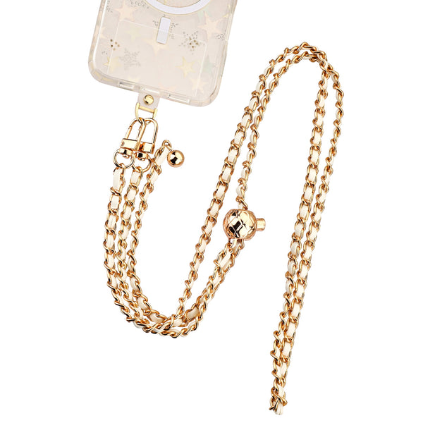 MyBat Gilded Ivory Adorn Series Chain Crossbody Phone Strap - White / Gold - MUNPCH033-2.jpg