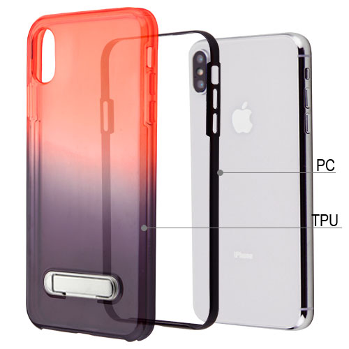 Airium and Black Hybrid Protector Cover (with Magnetic Metal Stand) for Apple iPhone XS Max - Black / Red - NIPXSMAXHPCSAAS8201WP-2.jpg