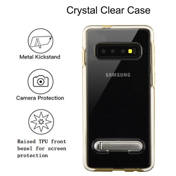 Airium Hybrid Protector Cover (with Magnetic Metal Stand) for Samsung Galaxy S10 - Gold / Transparent Clear - NSAMS10HPCSAAS824WP-3.jpg