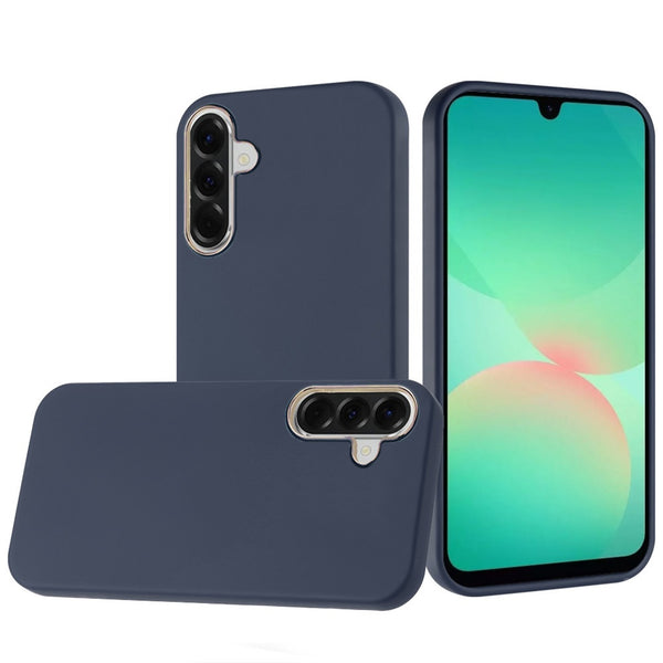 Classy Slick CHRomed Around Hybrid Case Cover For Samsung Galaxy A27 - Dark Blue - QBCLASS-A27-BLUE.jpg