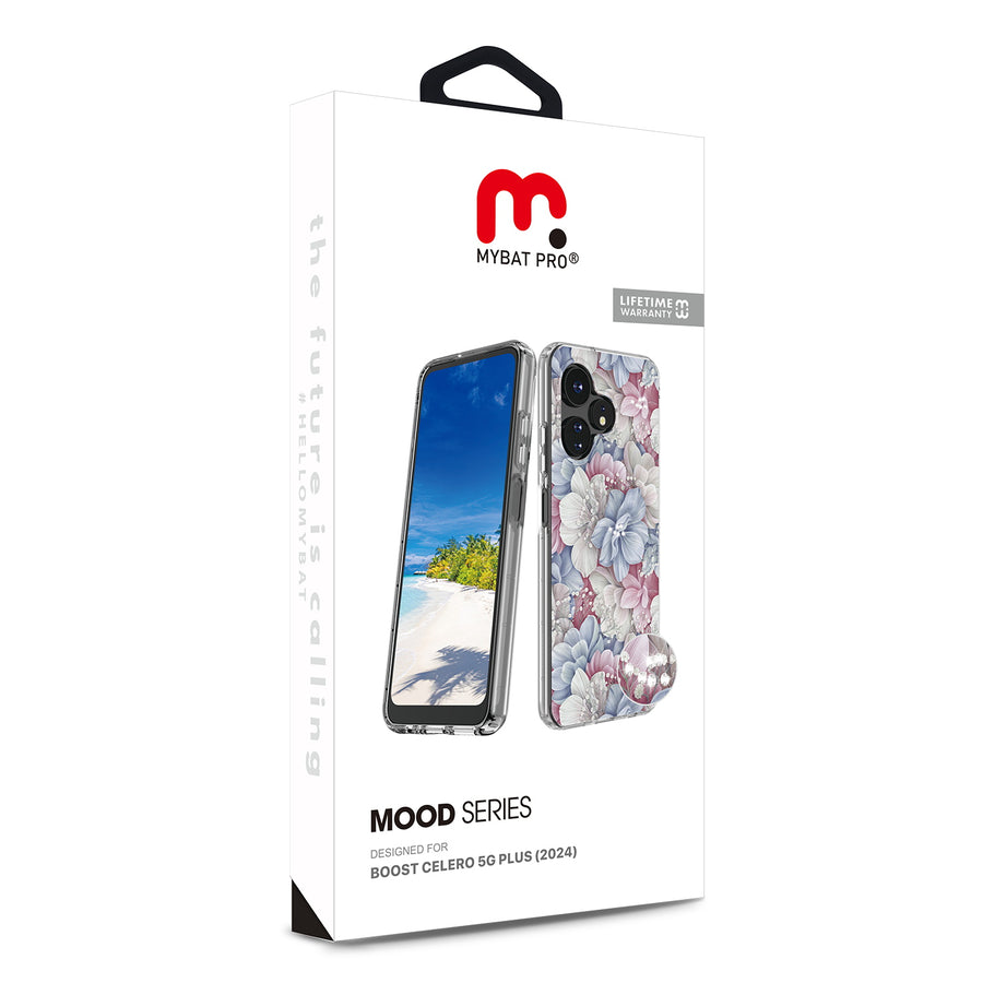 MyBat Pro Mood Series Case (with Diamonds) for Boost Celero 5G Plus (2024) - Floral Gems - RBTCE3PCSFSSD156-8.jpg