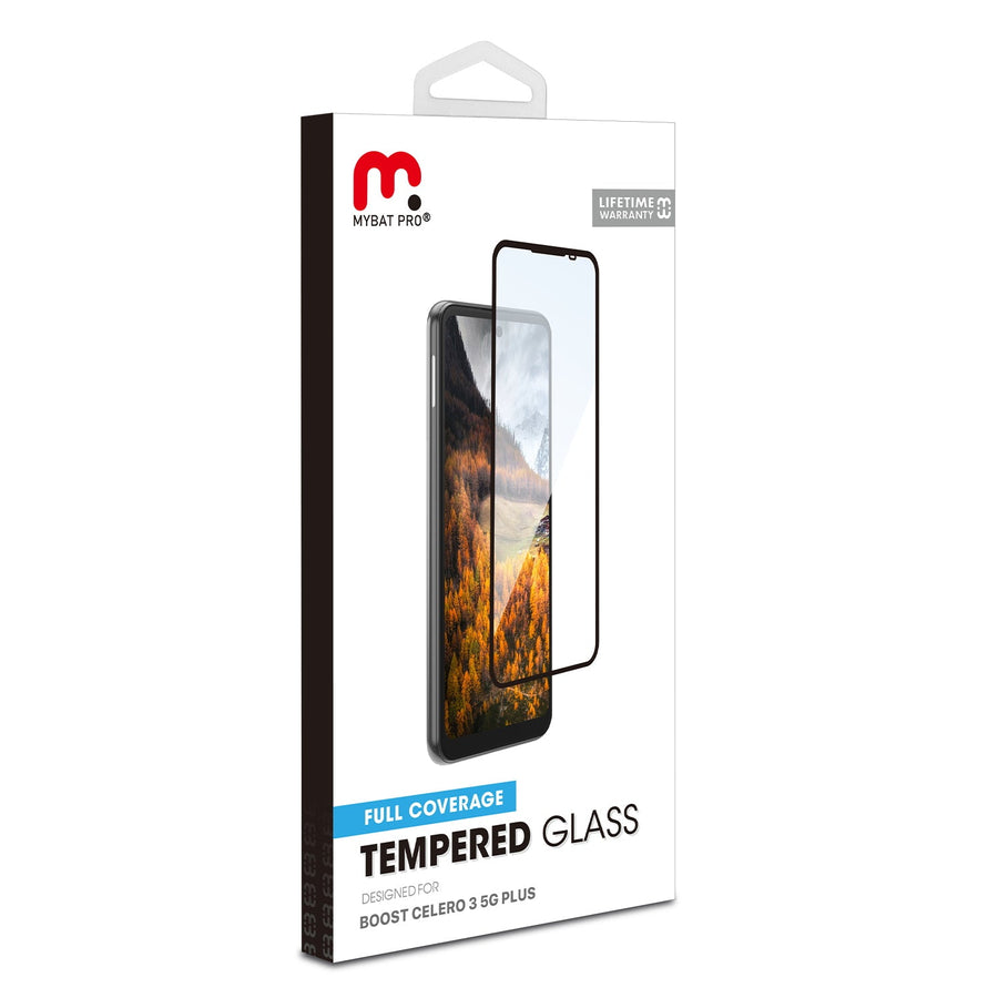MyBat Pro Full Coverage Tempered Glass Screen Protector for Boost Celero 5G Plus (2024) - Black