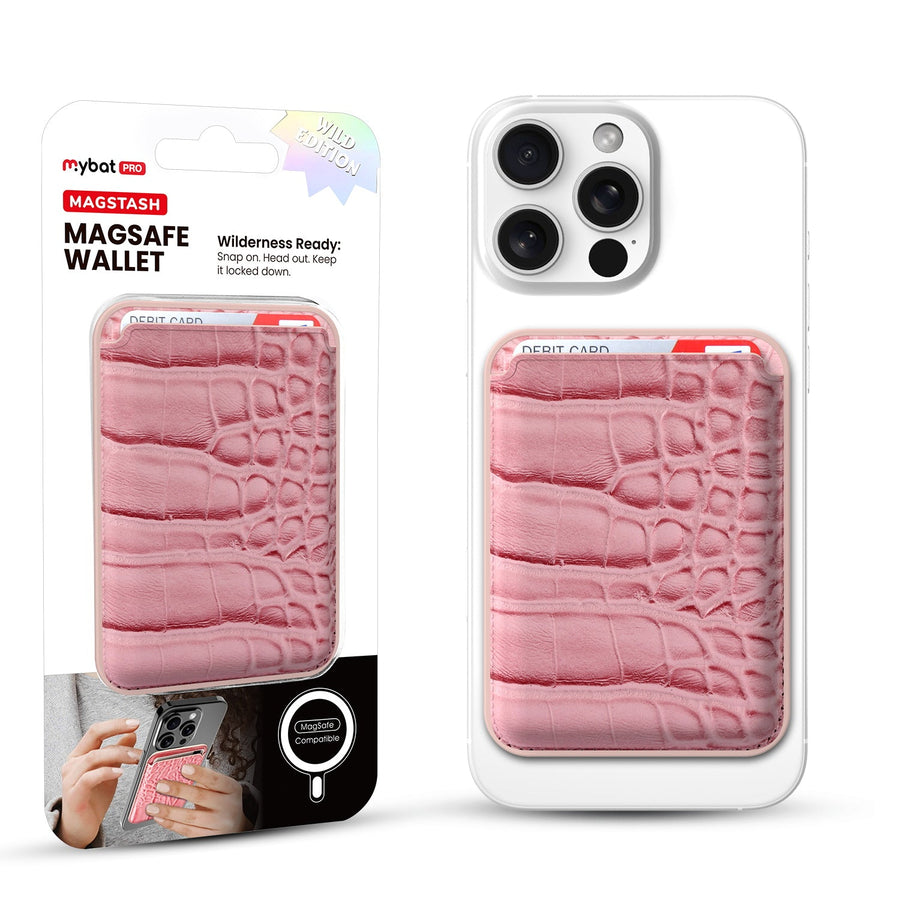 MyBat Pro MagStash Wild MagSafe Wallet - Crocodile Embossed - Pink