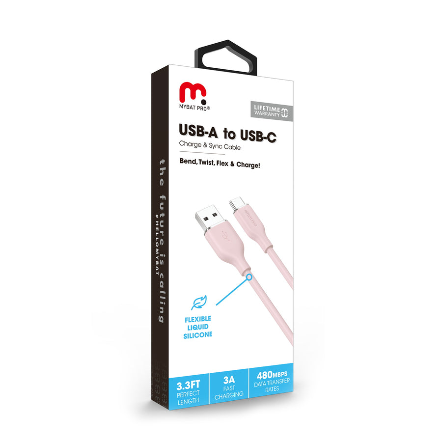 MyBat Pro USB-A to USB-C Liquid Silicone Cable - 3FT - Pink - RCBCAMO07P10-9.jpg