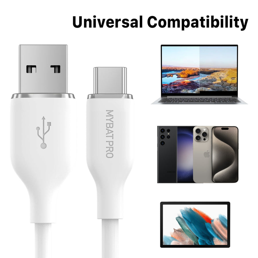 MyBat Pro USB-A to USB-C Liquid Silicone Cable - 3FT - White - RCBCAMO07W10-7.jpg
