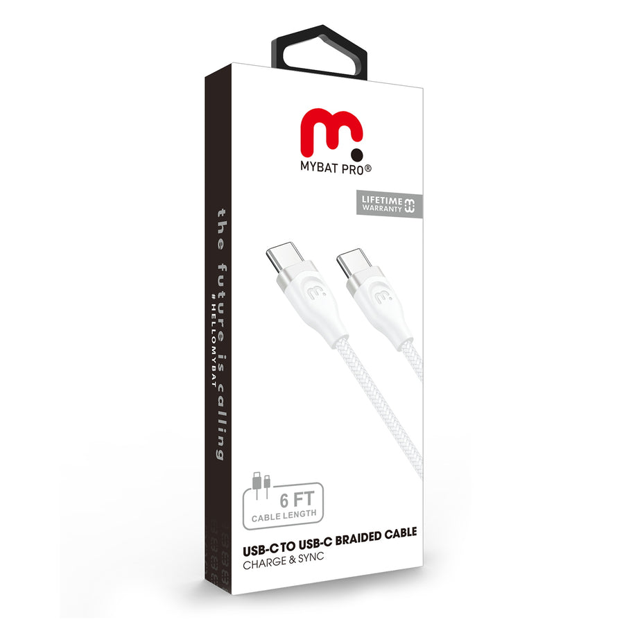 MyBat Pro USB-C to USB-C Braided Cable - 6FT - White - RCBCCMO06W18-8.jpg