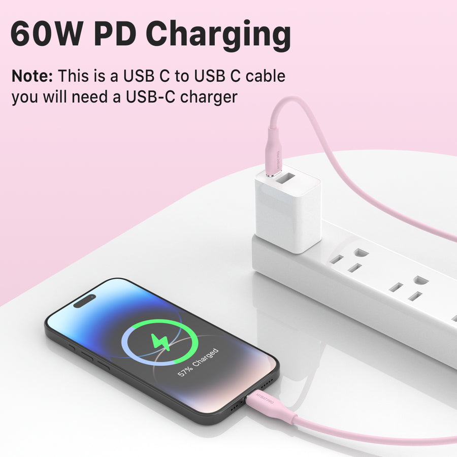 MyBat Pro USB-C to USB-C Liquid Silicone Cable - 3FT - Pink - RCBCCMO07P10-5.jpg