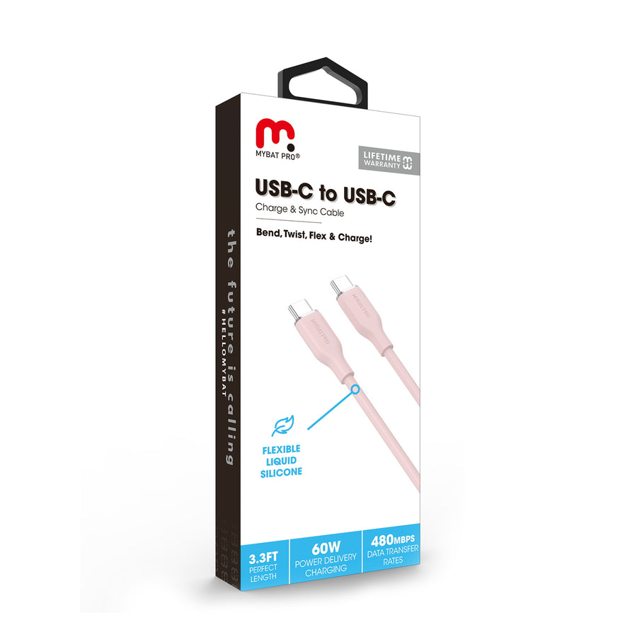 MyBat Pro USB-C to USB-C Liquid Silicone Cable - 3FT - Pink - RCBCCMO07P10-8.jpg