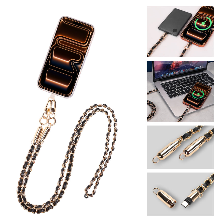 MyBat Pro Atelier Series 4.2FT Crossbody Strap + USB-C Charging Cable - Black / Gold - RCBCCMO18BKGD-2.jpg