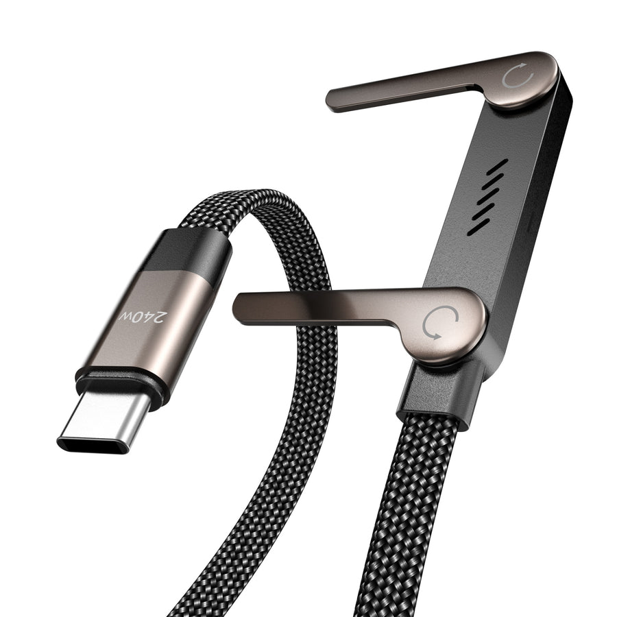 MyBat Pro 240W Easel Flat USB-C Charging Cable with Foldable Kickstand - 5FT - Black - RCBCCMO19BK-3.jpg