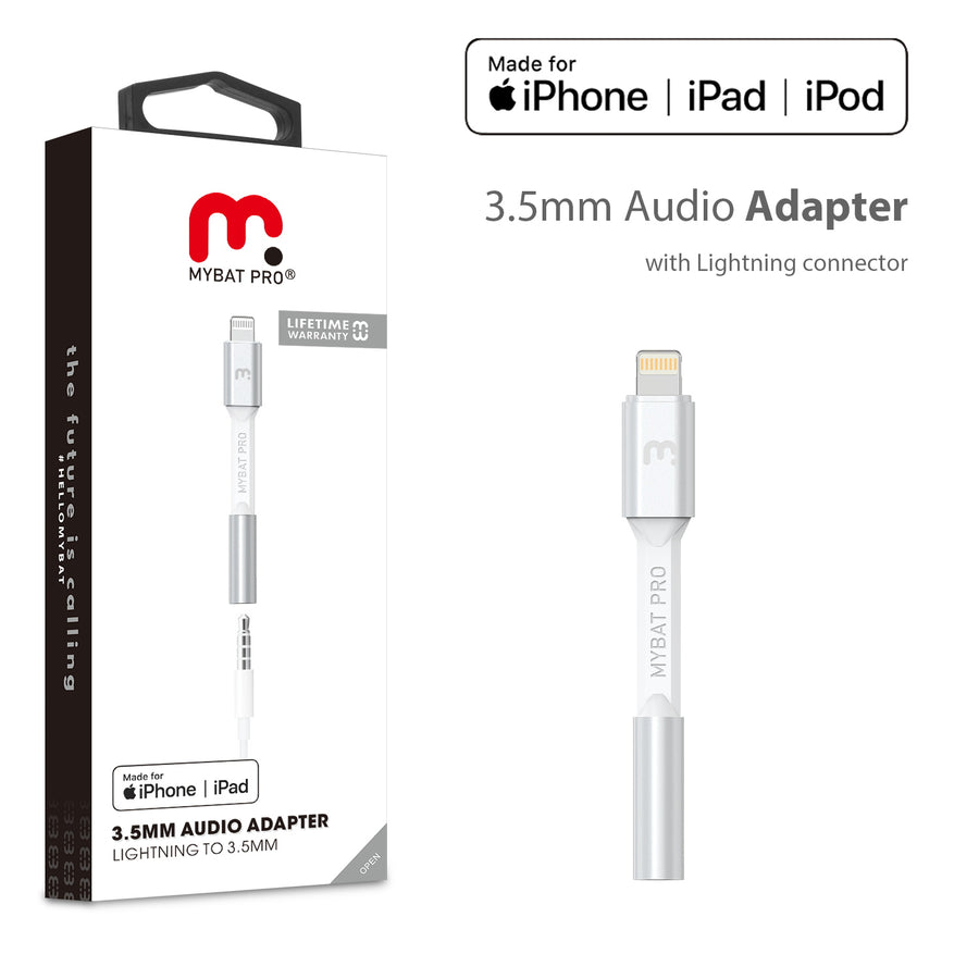 MyBat Pro MFi Lightning Connector to 3.5mm Adapter - White - RCBFL3MN38W08-1.jpg