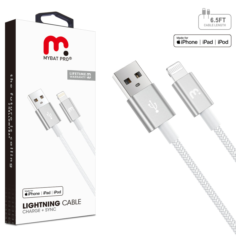 MyBat Pro MFi USB-A to Lightning Sync Cable - 6.5 FT - White - RCBFLAMO36W20-1.jpg