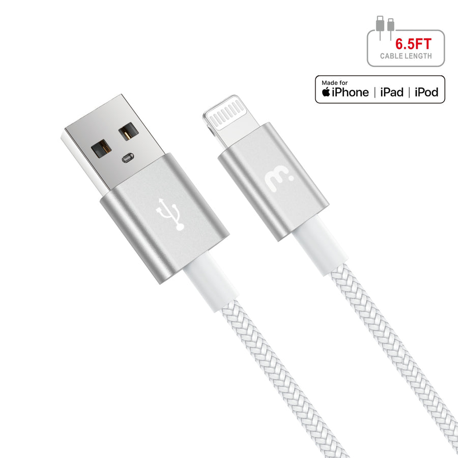 MyBat Pro MFi USB-A to Lightning Sync Cable - 6.5 FT - White - RCBFLAMO36W20-2.jpg