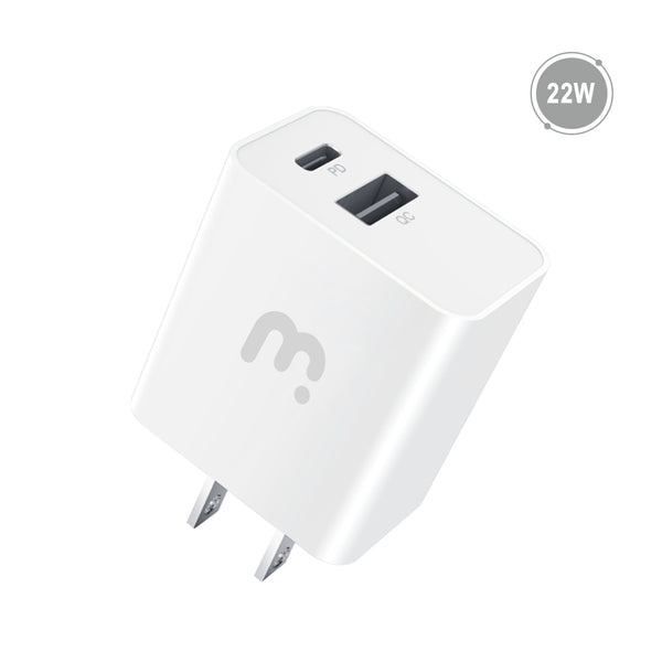 MyBat Pro Dual Port Fast Charging Power Delivery Wall Charger (22W) - White - RCGTRAC06W-2.jpg