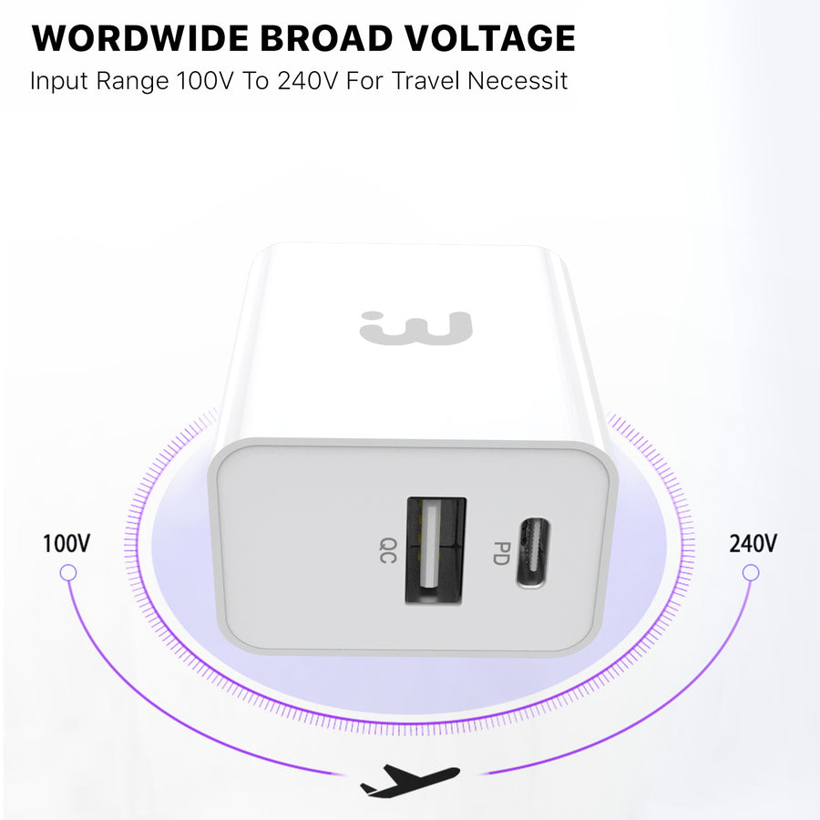 MyBat Pro Dual Port Fast Charging Power Delivery Wall Charger (22W) - White - RCGTRAC06W-8.jpg