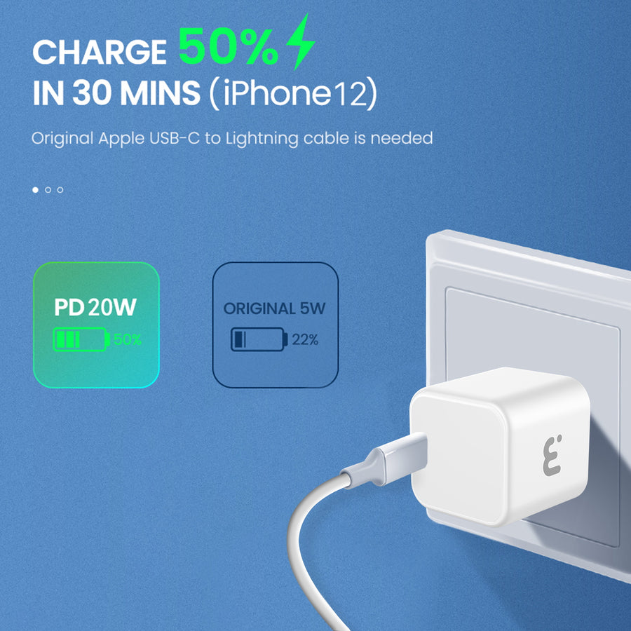 MyBat Pro Fast Charging Mini Wall Charger for USB-C Power Delivery (20W) - White - RCGTRAC09W-8.jpg