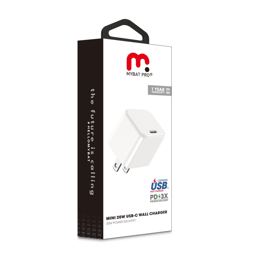 MyBat Pro Fast Charging Mini Wall Charger for USB-C Power Delivery (20W) - White - RCGTRAC09W-9.jpg
