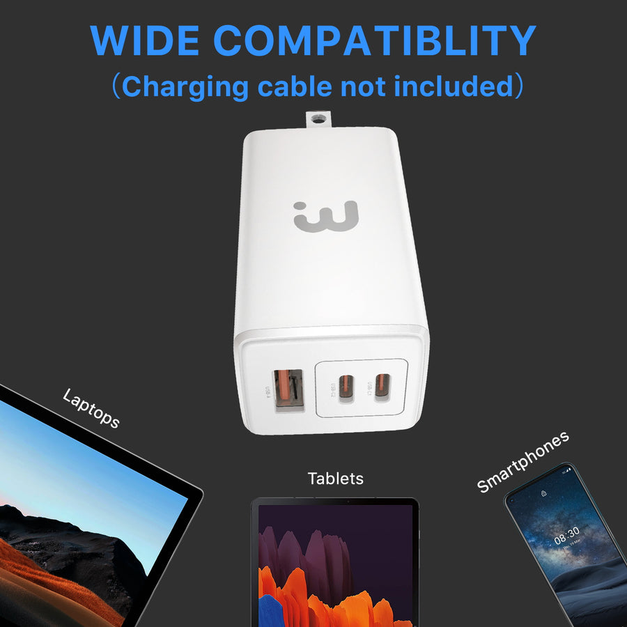 MyBat Pro 67W GaN Three-Port Wall Charger - White - RCGTRAC27W-3.jpg