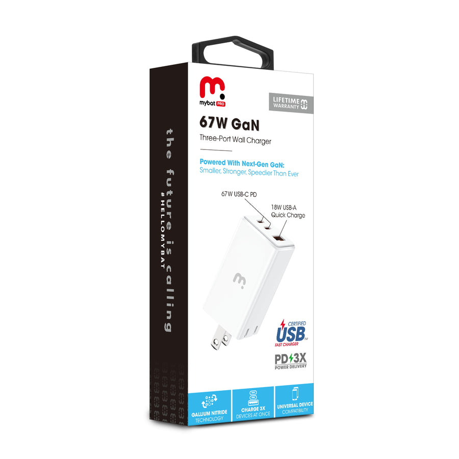 MyBat Pro 67W GaN Three-Port Wall Charger - White - RCGTRAC27W-8.jpg