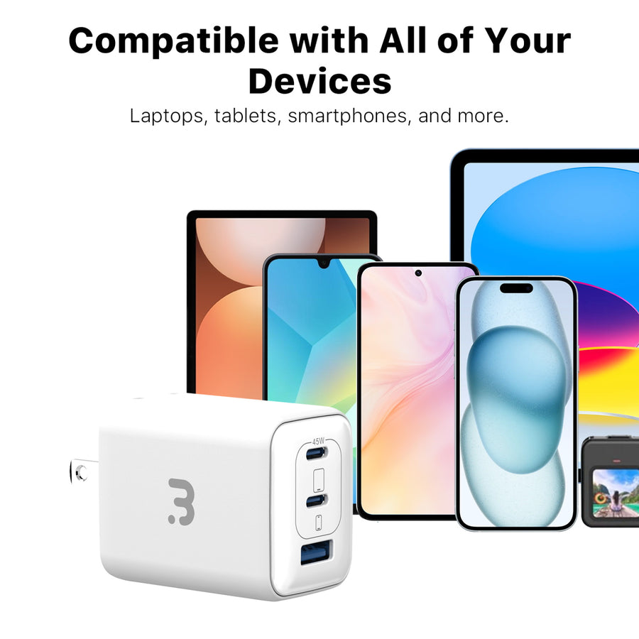 MyBat Pro 45W GaN 3-Port Wall Charger - White - RCGTRAC40PW-9.jpg