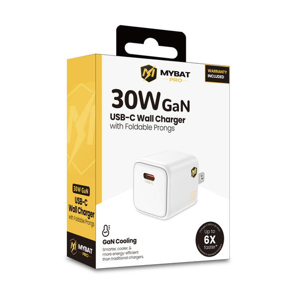 MyBat Pro 30W USB-C PD Foldable GaN Wall Charger - White - RCGTRAC50PW-1.JPG
