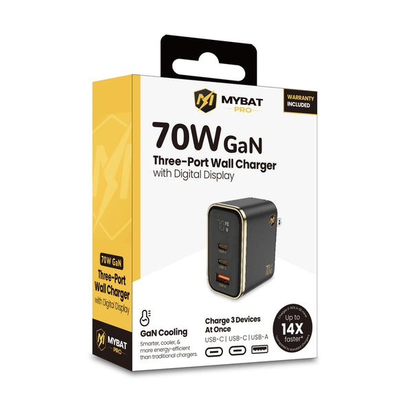 MyBat Pro 70W Three-Port Digital Display GaN Wall Charger - Black - RCGTRAC62BK-1.JPG