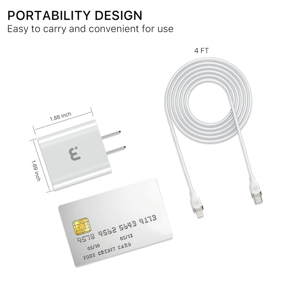 MyBat Pro 2-In-1 Fast Charging Power Delivery Wall Charger (20W) with USB-C to MFi Lightning Cable - White - RCGTRAFLCMO40W12-6.JPG