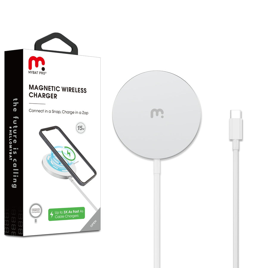 MyBat Pro Magnetic Wireless Charger for iPhone 14 / 15 / 16 /17 Series - Silver