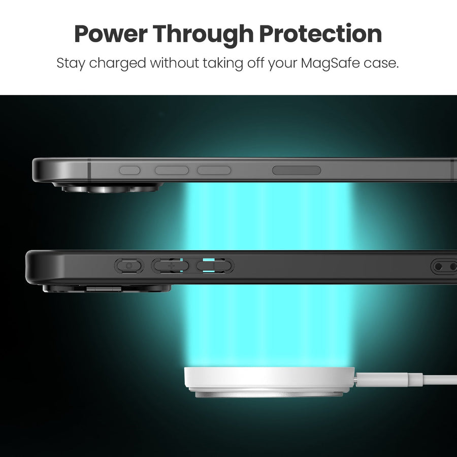 MyBat Pro DockIt 360° MagSafe Wireless Charger + Ring Grip Stand - White