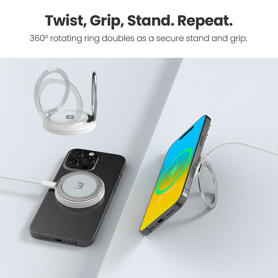 MyBat Pro DockIt 360° MagSafe Wireless Charger + Ring Grip Stand - White - RCGWIRC20PW-7.jpg