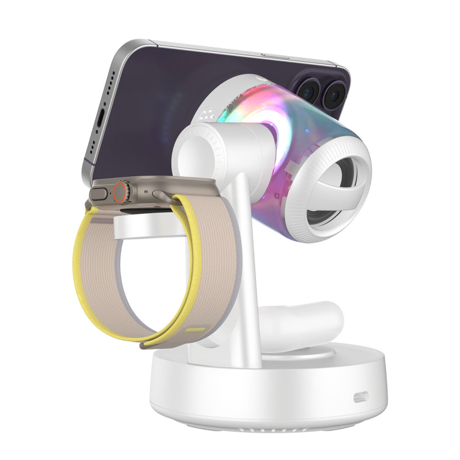 MyBat Pro Luna 5-in-1 MagSafe Wireless Charging Dock & Speaker with Lights - White - RCGWIRC28PW-3.jpg