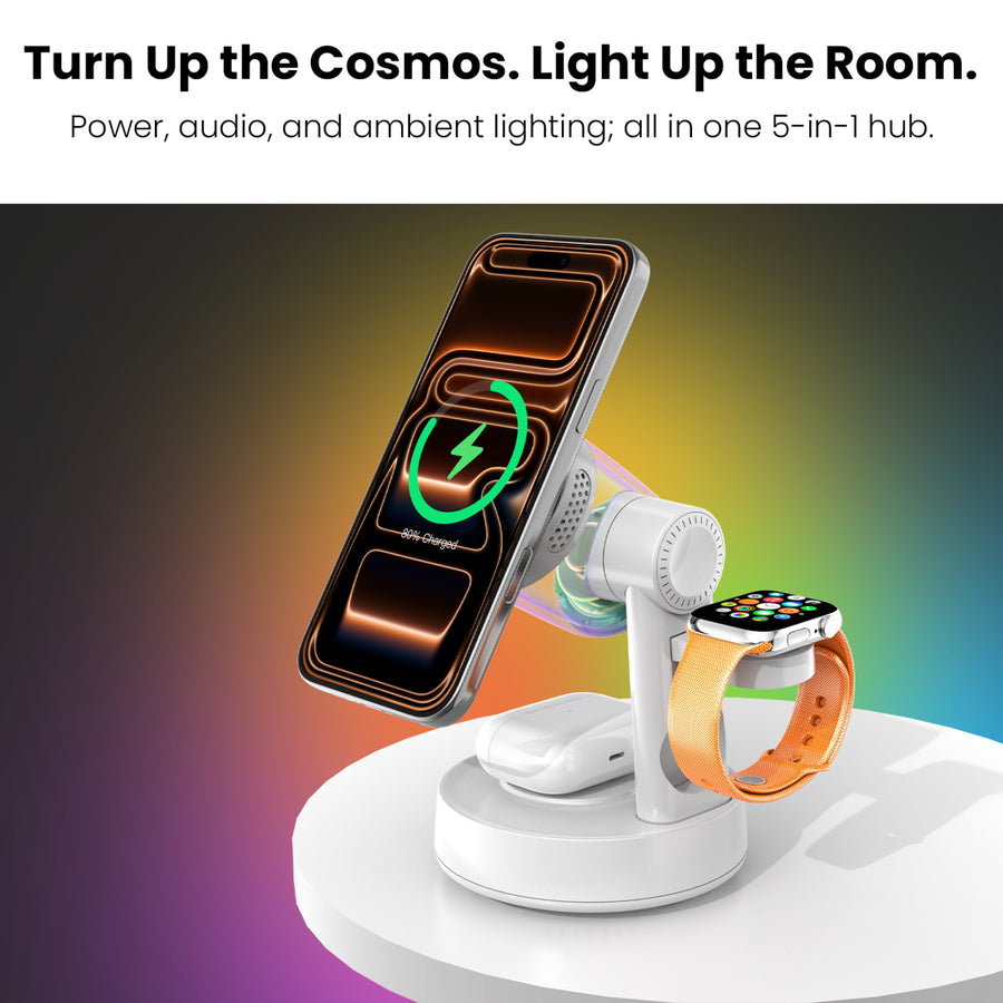 MyBat Pro Luna 5-in-1 MagSafe Wireless Charging Dock & Speaker with Lights - White - RCGWIRC28PW-4.jpg