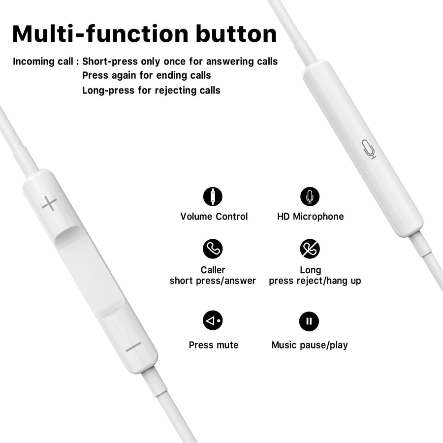 MyBat Pro Mfi Lightning Earphones includes Volume Control - White - RFHSHFST001-4.jpg