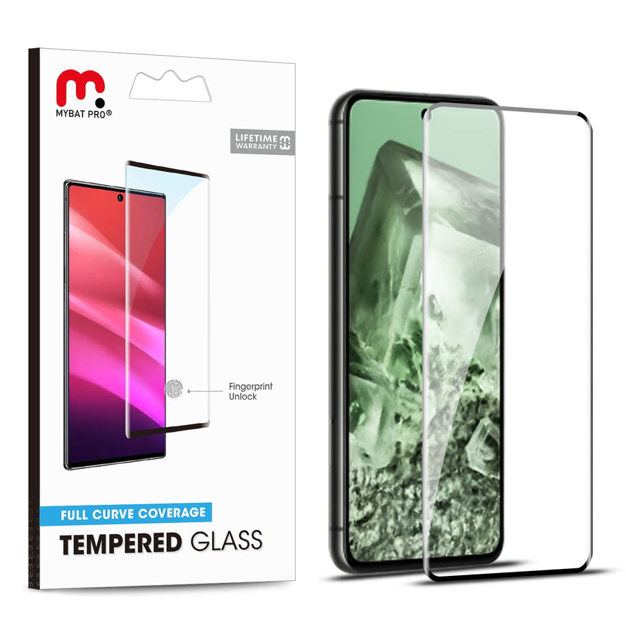 MyBat Pro Full Curve Coverage Tempered Glass Screen Protector for Google Pixel 8 - Black