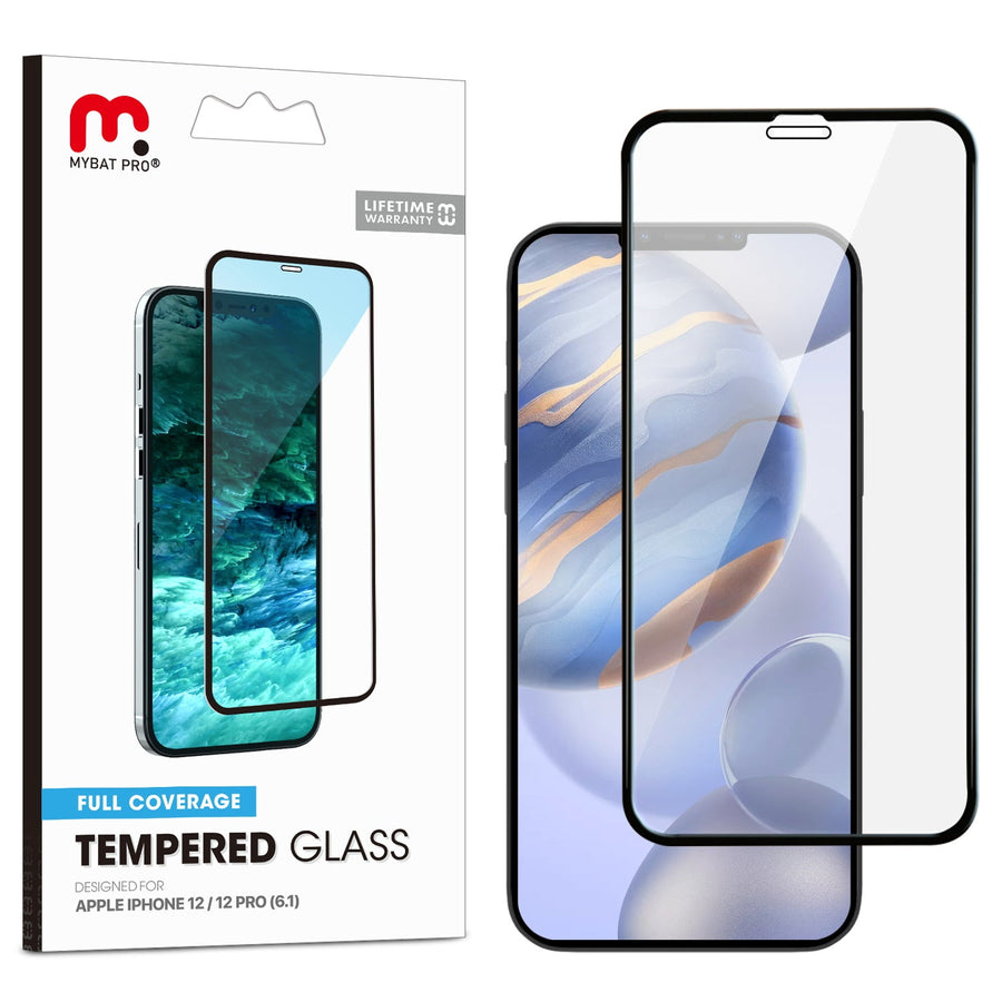 MyBat Pro Full Coverage Tempered Glass Screen Protector for Apple iPhone 12 Pro (6.1) / iPhone 12 (6.1) - Clear