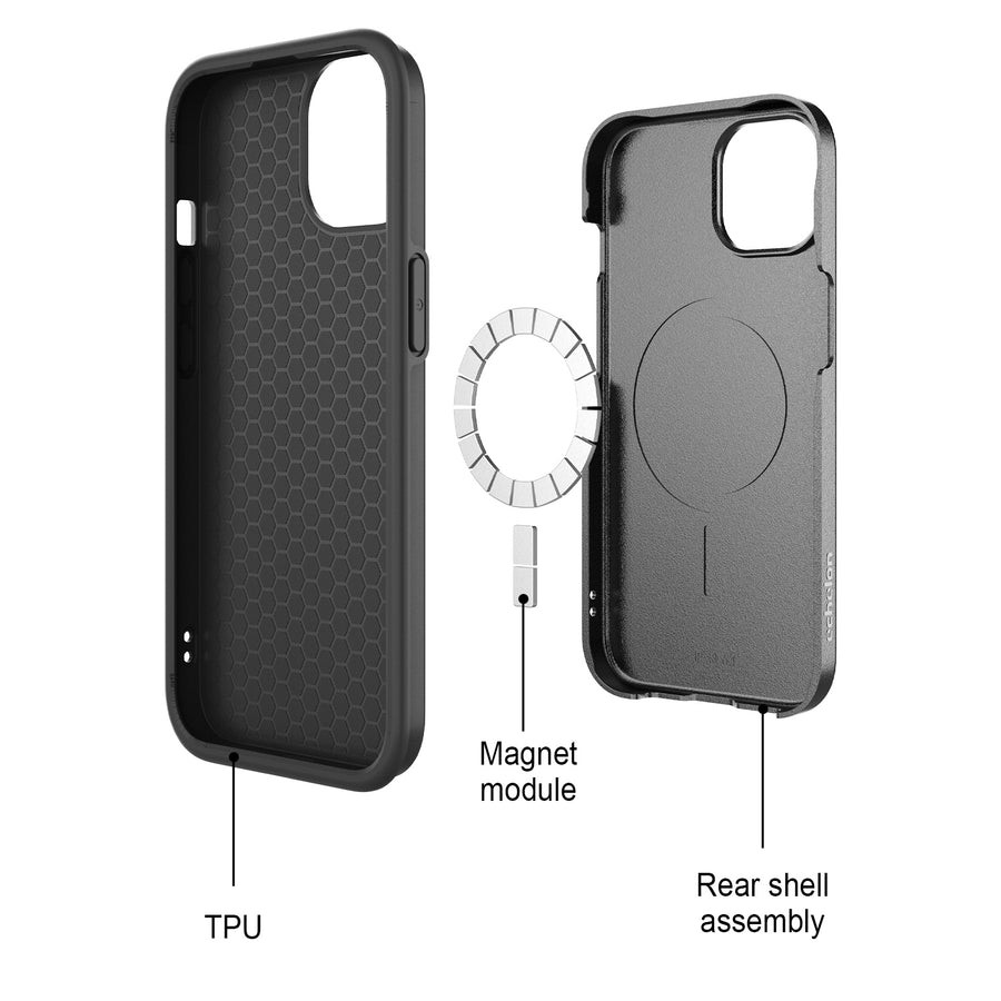 echelon Fuse Series w/ MagSafe Case for Apple iPhone 17e / 16e / 14 / 13 - Black - RIP13CSD5MS101-7.jpg