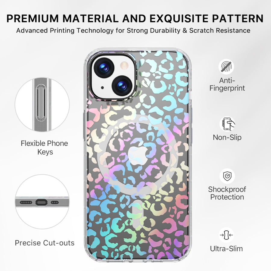 MyBat Pro Mood Series MagSafe Case for Apple iPhone 17e / 16e / 14 / 13 - Holographic Leopard - RIP14CSFSSM519-7.jpg