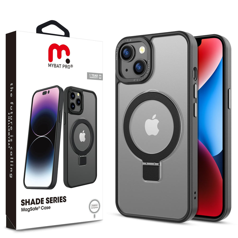 MyBat Pro Shade Series Case w/ MagSafe Ring Stand for Apple iPhone 17e / 16e / 14 / 13 - Black