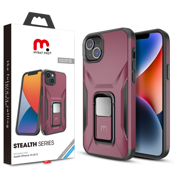 MyBat Pro Antimicrobial Stealth Series (with Stand) for Apple iPhone 17e / 16e / 14 / 13 - Plum / Black - RIP14CSSTSS003-1.jpg