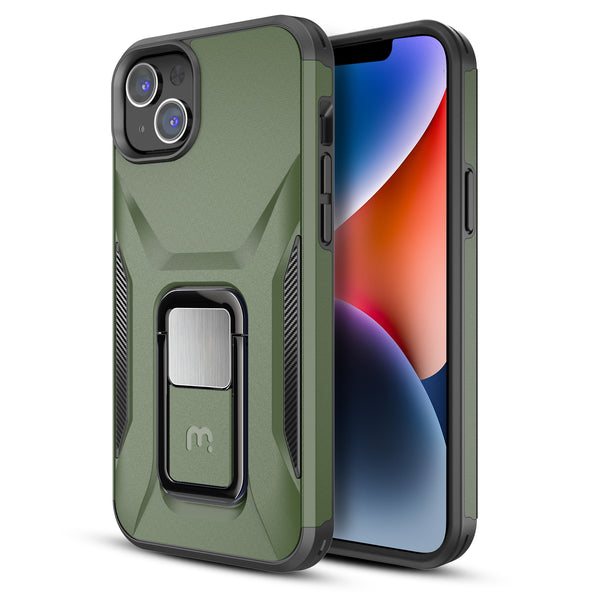 MyBat Pro Antimicrobial Stealth Series (with Stand) for Apple iPhone 17e / 16e / 14 / 13 - Army Green / Black - RIP14CSSTSS004-2.jpg